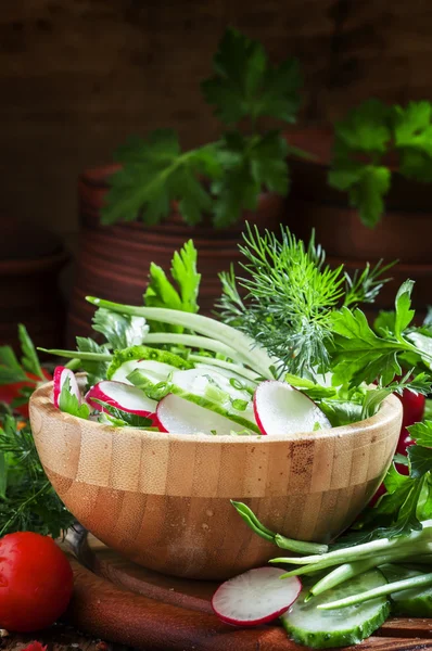 Вегетаріанський салат з овочами — стокове фото