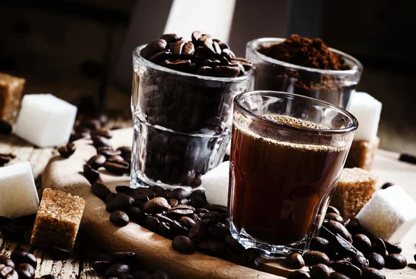 세 가지 유형의 커피 — 스톡 사진