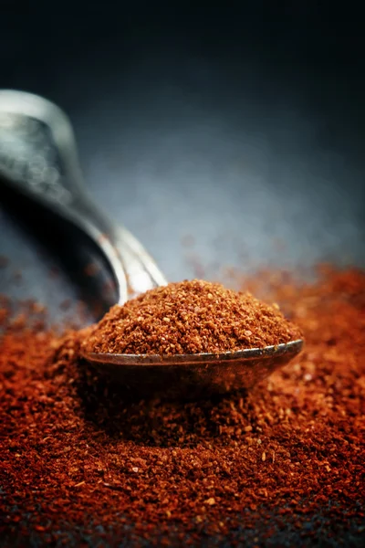 Paprika merah tanah manis dalam sendok — Stok Foto