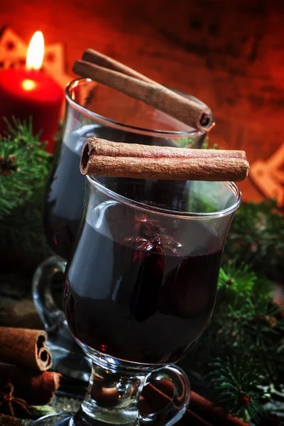 Christmas and New Year mulled wine — Stock Photo, Image