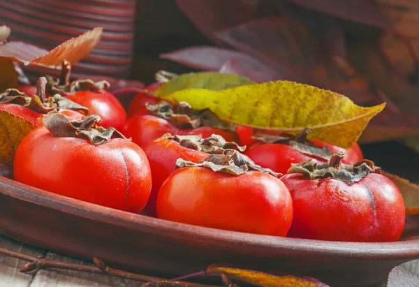 Ripe orange persimmons — Stock Photo, Image