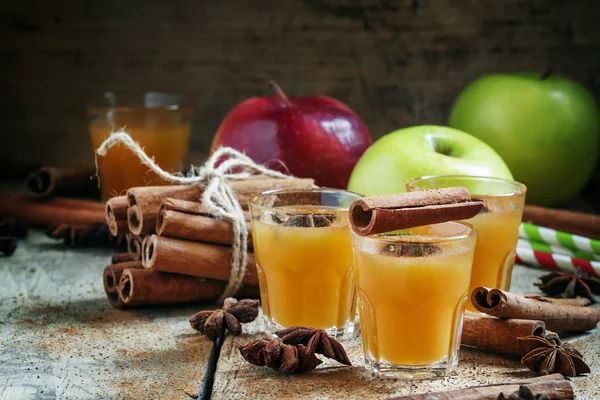 Apple cider with cinnamon and anise — Stock Photo, Image