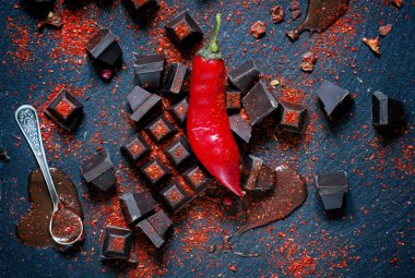 Koyu çikolata, kırmızı biber biber, Kuru biber 