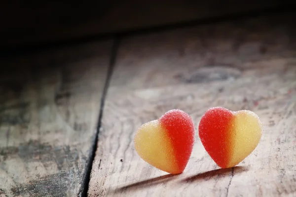 Two sweet hearts, valentine's day composition — Zdjęcie stockowe