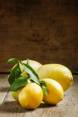 taze limon yaprakları ile 