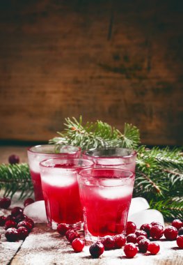 Buz ile Noel kızılcık kokteyl