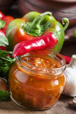 Traditional Georgian sauce with hot pepper 