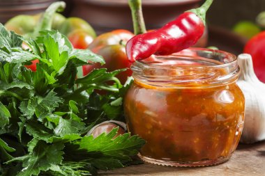 Traditional Georgian sauce with hot pepper 