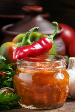 Traditional Georgian sauce with hot pepper 