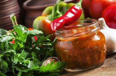 Traditional Georgian sauce with hot pepper 
