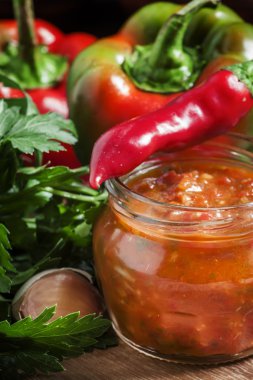 Traditional Georgian sauce with hot pepper 