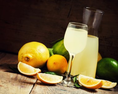 Homemade lemon liquor  clipart