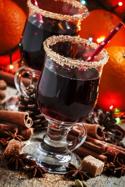 Рождественское глинтвейн с коричневым сахаром — стоковое фото