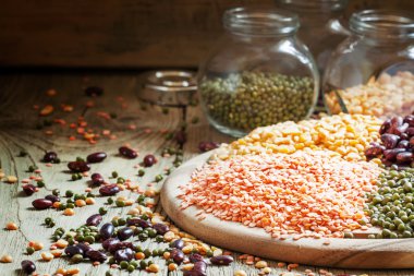 mercimek ve fasulye ve bezelye