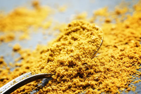 Curry condiment, fotografie macro — Fotografie, imagine de stoc