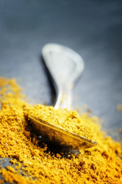 Curry condiment, fotografie macro — Fotografie, imagine de stoc