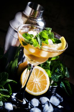 Alkollü kokteyl ROM ve limonlu kokteyl