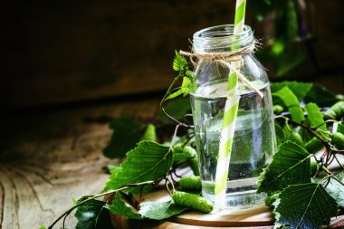 Geleneksel Rus serinletici içecek huş suyu