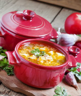 Et, patates ve sebze çorbası 