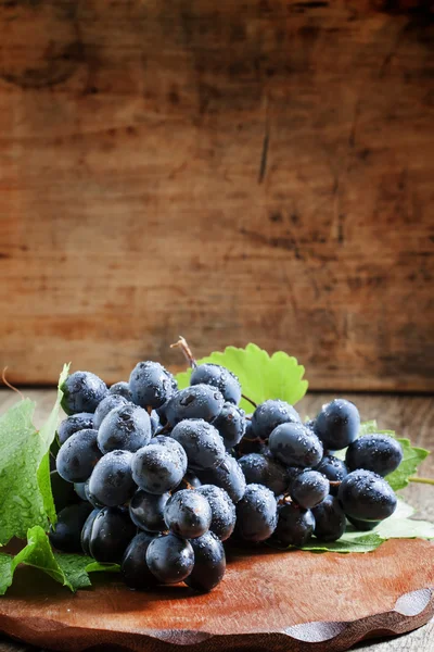 A régi fa háttér kék szőlő — Stock Fotó