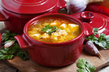 Et, patates ve sebze çorbası 