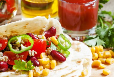 Pişirme burrito, açılışta doldurma tortilla