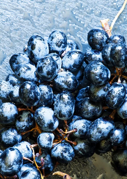 Kék szőlőből egy sötét háttér, tónusú kép — Stock Fotó