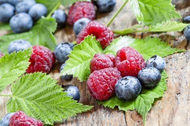 Ahududu ve böğürtlen yaprakları ile
