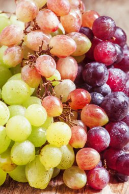 Yeşil, pembe ve mor üzüm 