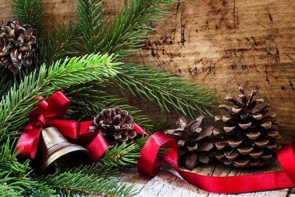 Christmas bell with a red ribbon — Stock Photo, Image