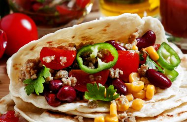 Pişirme burrito, açılışta doldurma tortilla