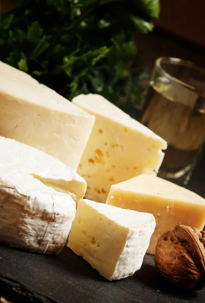 Camembert cheese with herbs — Stock Photo, Image