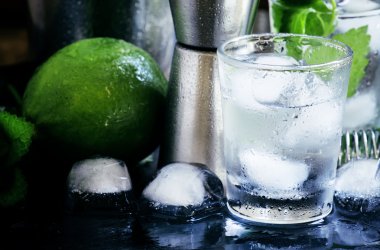 Kokteyl yapmak için bar araçları ve malzemeler seti