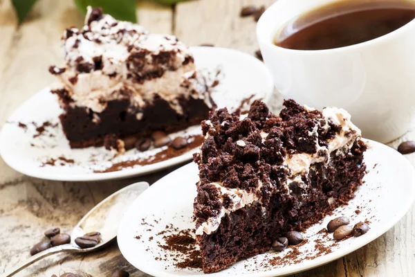 Leckeren Schokoladenkaffee Kuchen — Stockfoto