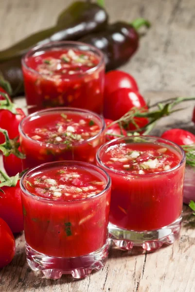 Geleneksel domates gazpacho çorbası — Stok fotoğraf