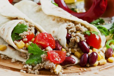 Geleneksel Meksika burrito 