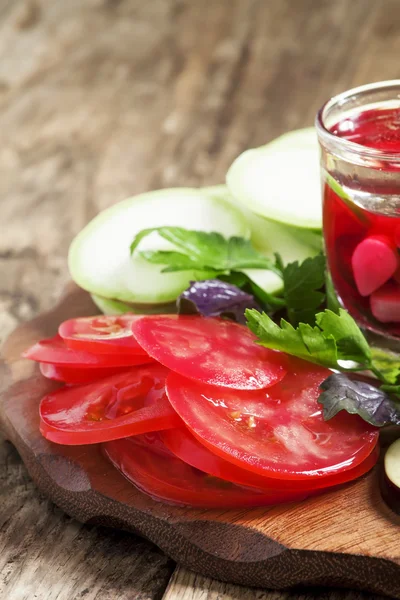 Gesneden groenten voor een plantaardige casserole — Stockfoto