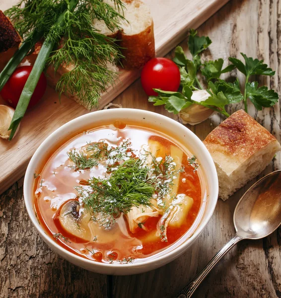 Vegetable soup with cabbage — Stock Image Vegetable soup with cabbage Stock Photo
