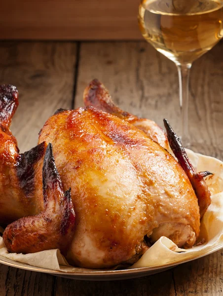 Baked chicken on a plate — Stock Photo, Image