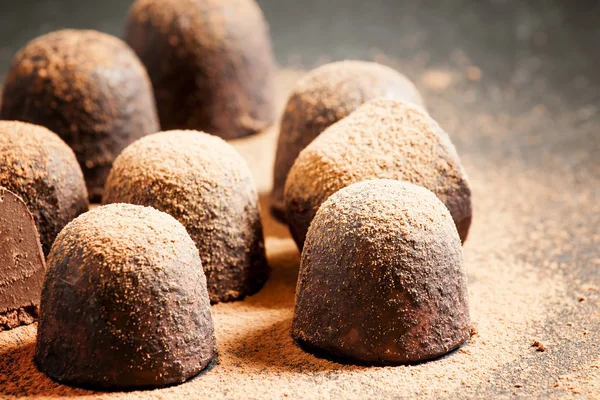 Trufas de chocolate caseiro — Fotografia de Stock