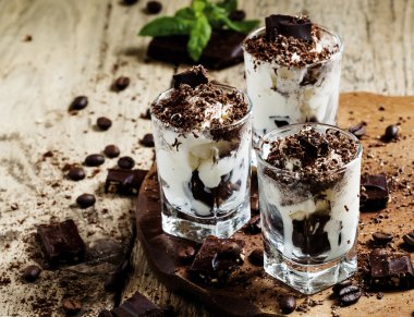 Chocolate dessert with ice cream  clipart