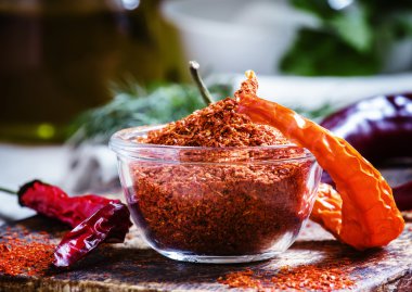 Zemin kırmızı acı biber kurutulmuş