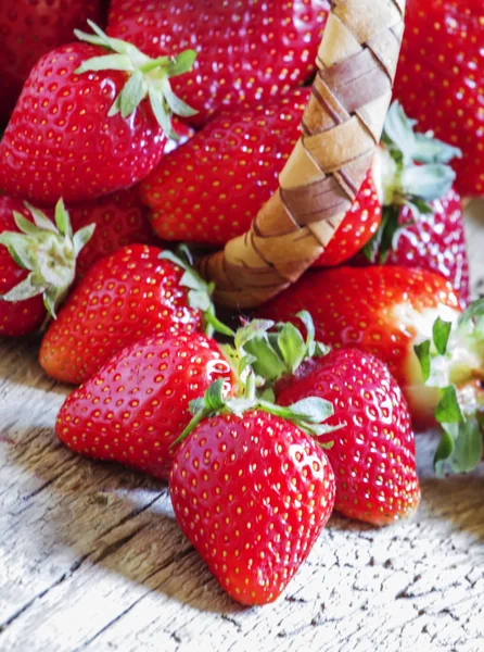 Frische Bio-Erdbeeren — Stockfoto