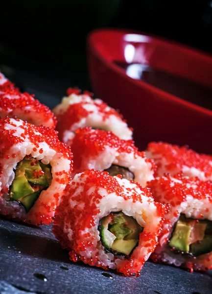 Rolls with avocado and salmon — Stock Photo, Image