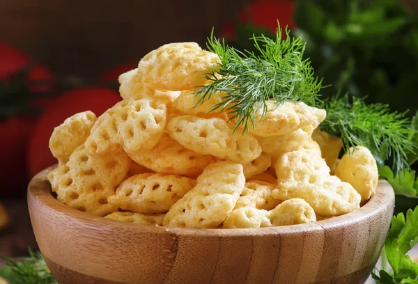 Maïs chips in de vorm van harten — Stockfoto