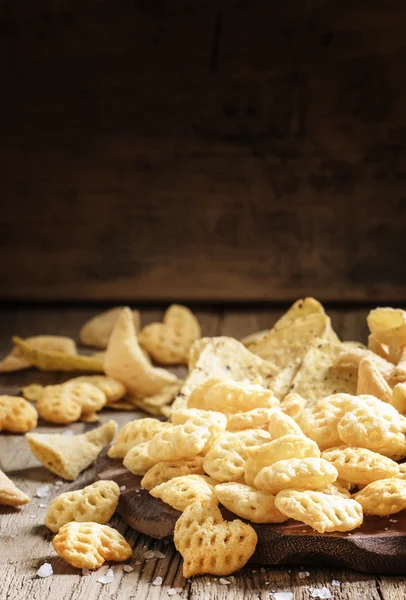 Chips de milho, nachos, foco seletivo — Fotografia de Stock