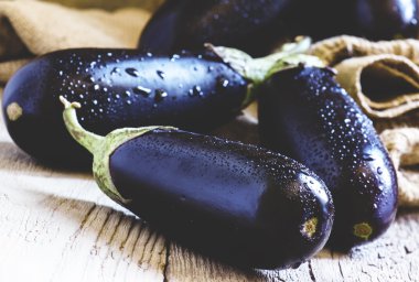 Bir tuval çanta mor patlıcan 