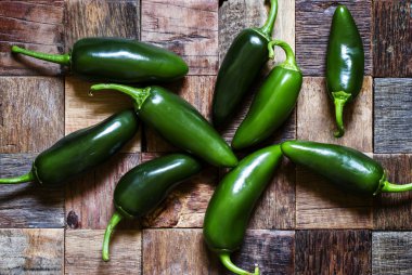 Spicy green peppers  clipart