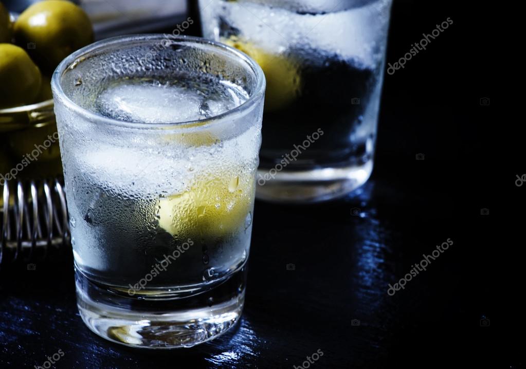Alcoholic cocktail with dry white vermouth — Stock Photo © 5PH 122099302