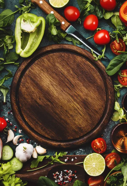 Alimentos Frescos Helthy Cocinar Ingredientes Vegetales Sobre Fondo Oscuro Con — Foto de Stock